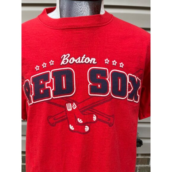 Boston Red Sox Pride Champions 1903 -2001 T-Shirt‎ Majestic 100% Cotton Red - Picture 2 of 6